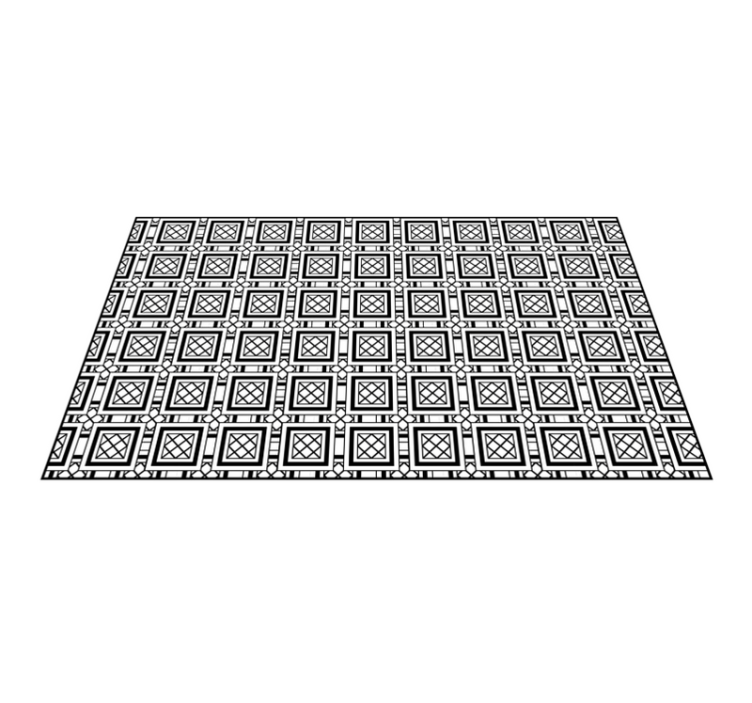Tapis vinyle géométrique motif de carrelage symétrique - TenStickers