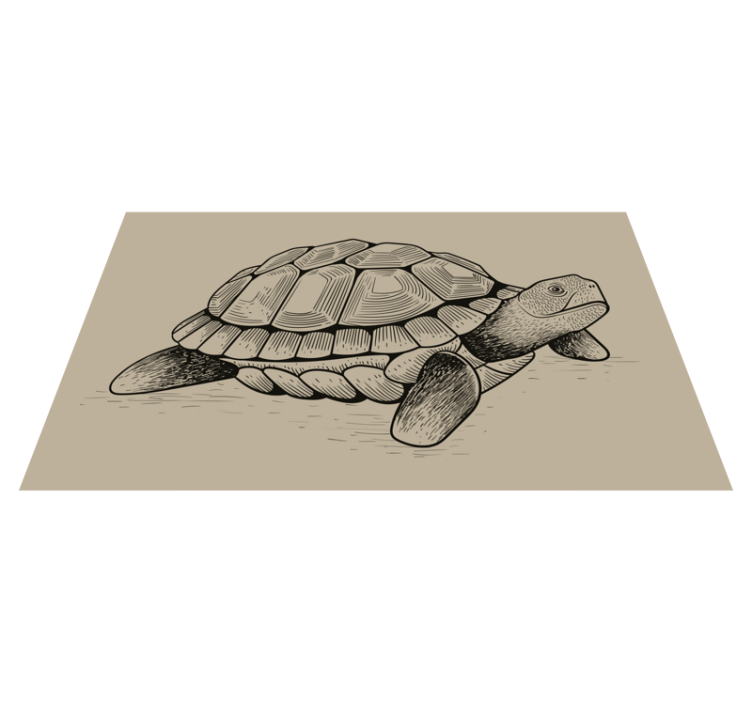 Tapis vinyle animal illustration de tortue - TenStickers