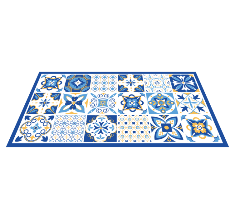 Tapis vinyle carreaux de ciment inspiration céramique - TenStickers
