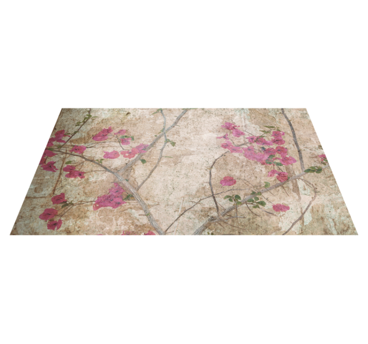 Tapis vinyle plantes superposition de branches de fleurs - TenStickers