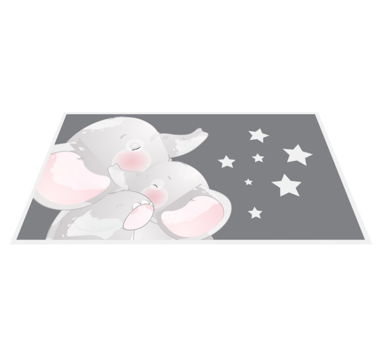 Tapis vinyle pour enfants éléphants endormis - TenStickers