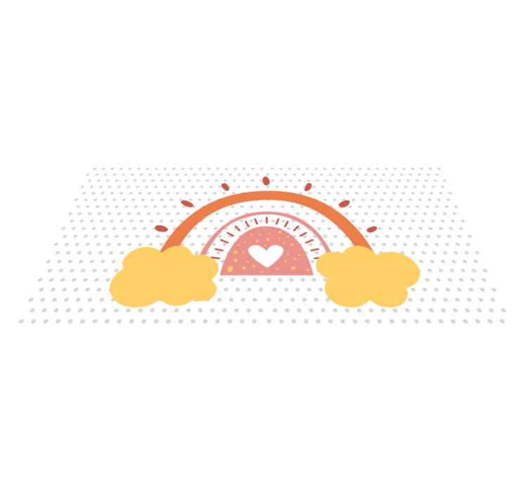 Tapis vinyle bébé paysage nuageux arc-en-ciel - TenStickers