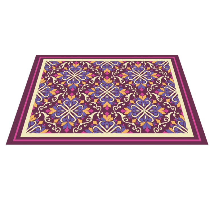Tapis vinyle géométrique motif de carreaux ornés - TenStickers