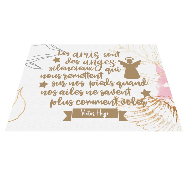 Tapis vinyle citation Citation d'amitié forte victor hugo - TenStickers