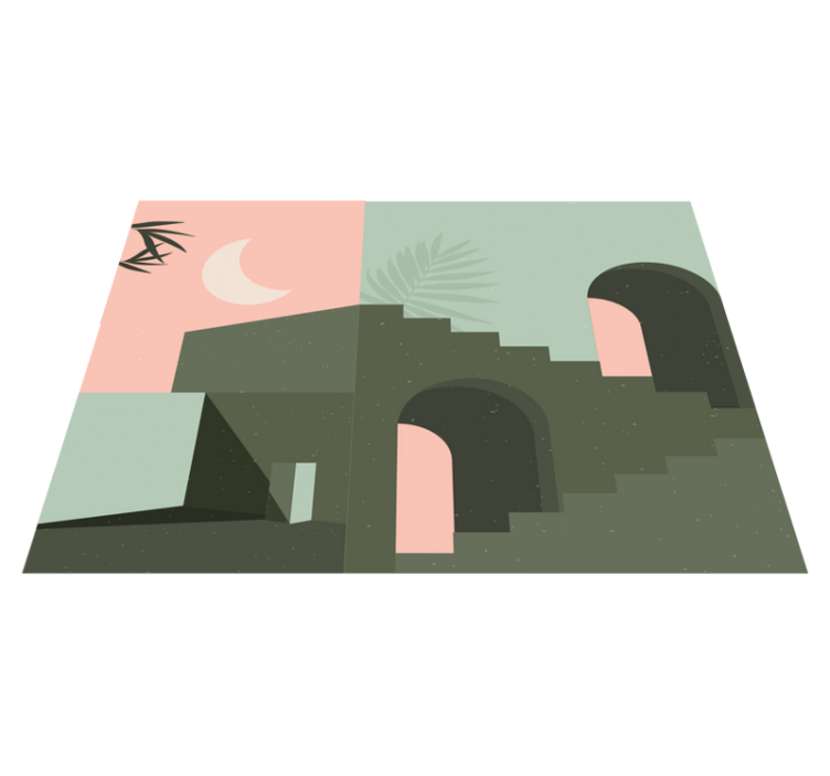 Tapis vinyle minimaliste paysage abstrait minimaliste - TenStickers