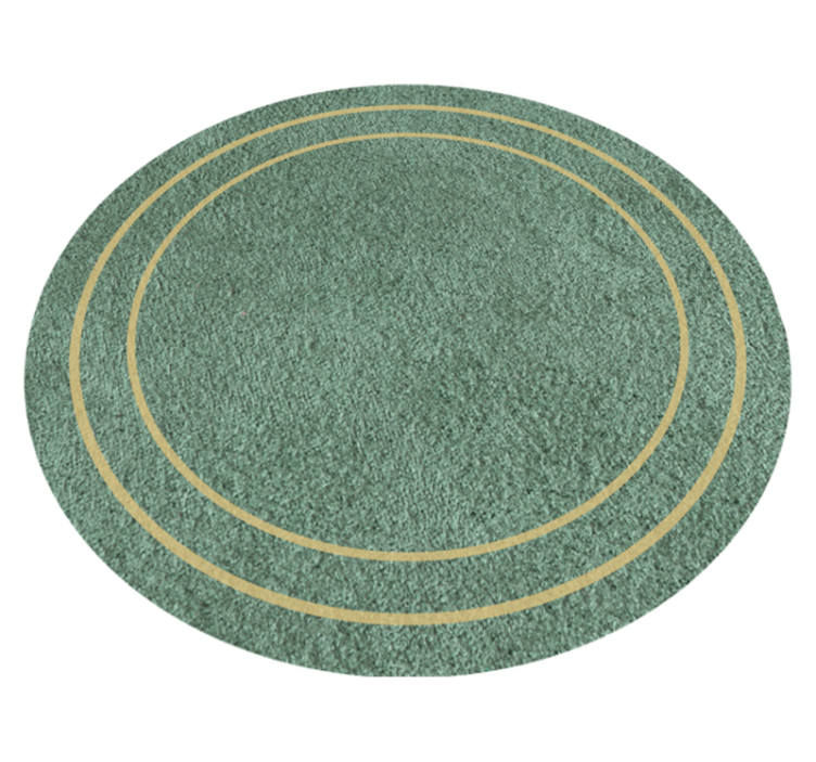 Tapis vinyle minimaliste motif cercles verts et jaunes - TenStickers
