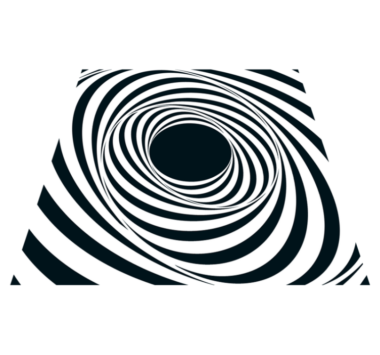 Tapis vinyle géométrique motif tourbillonnant noir et blanc - TenStickers