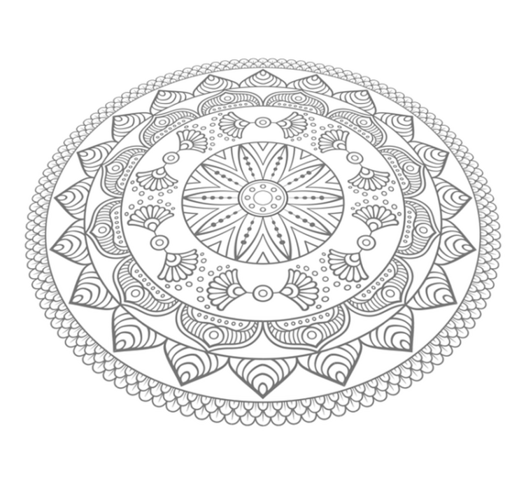 Tapis vinyle mandala motif de mandala circulaire - TenStickers