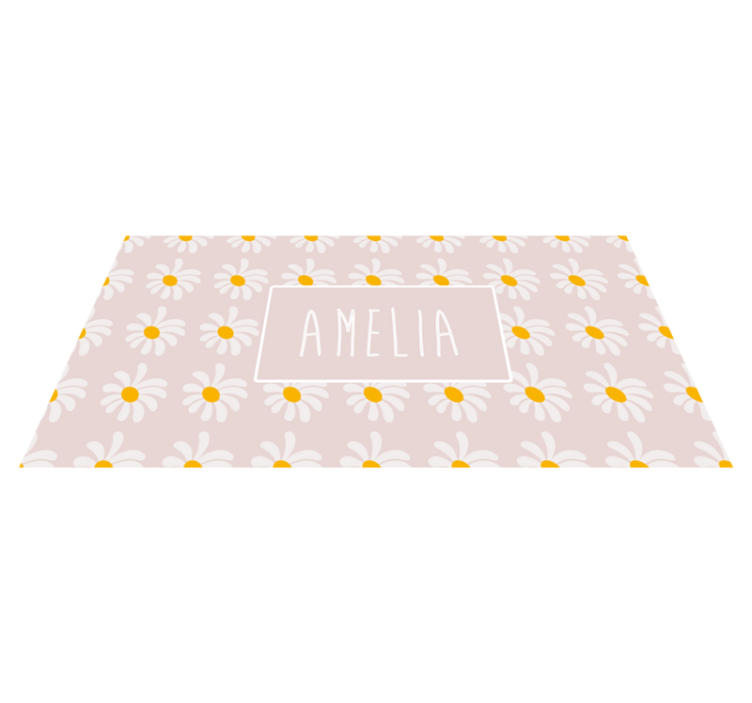 Tapis vinyle personnalisé motif marguerite personnalisé - TenStickers