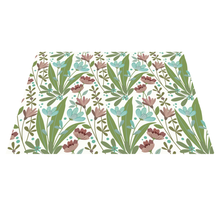 Tapis vinyle plantes motif botanique floral - TenStickers