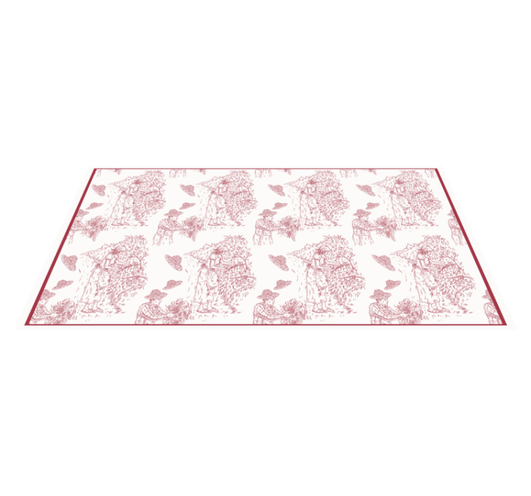 Tapis rétro motif de toile de scène pastorale - TenStickers