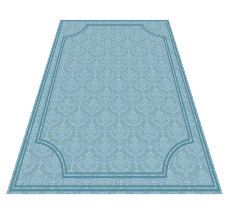 Tapis vinyle salle à manger baroque bleu doux - TenStickers
