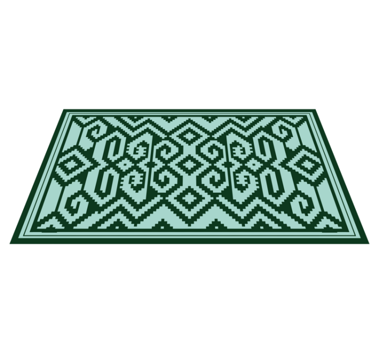 Tapis vinyle nordique motifs géométriques verts - TenStickers