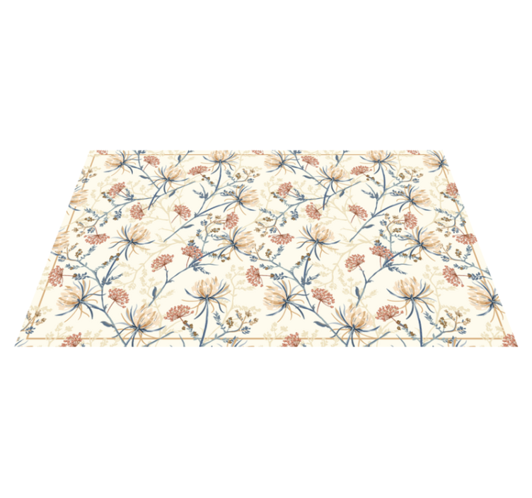 Tapis vinyle salon fleurs style chinoiserie - TenStickers
