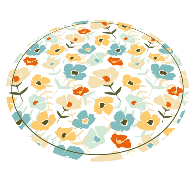 Tapis en vinyle nature fleurs aquarelles - TenStickers