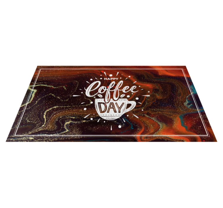 Tapis vinyle citation café marbre - TenStickers