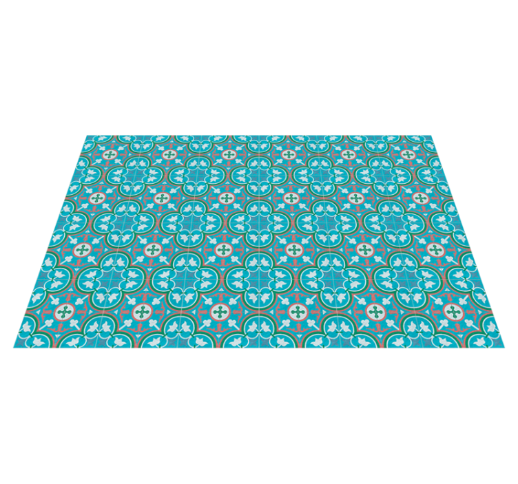 Tapis rétro tuile hydraulique bleue - TenStickers