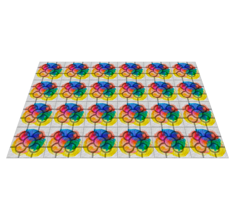 Tapis rétro les tuiles de rue colorées de Bilbao - TenStickers