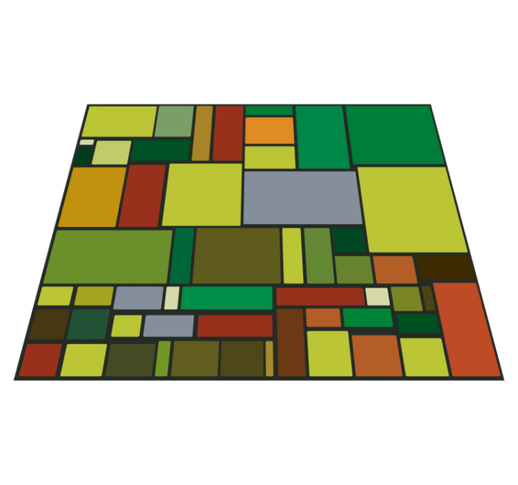 Tapis vinyle géométrique mosaïque rétro multicolore - TenStickers