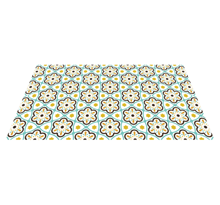 Tapis vinyle carreaux de ciment motif inspiré de la fleur - TenStickers