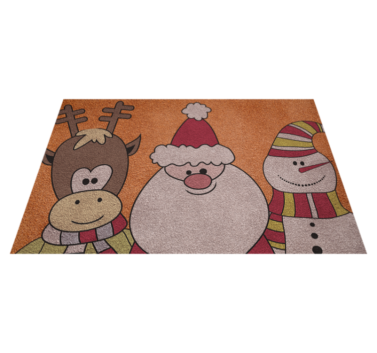 Tapis vinyle noël renne Santa et bonhomme de neige - TenStickers