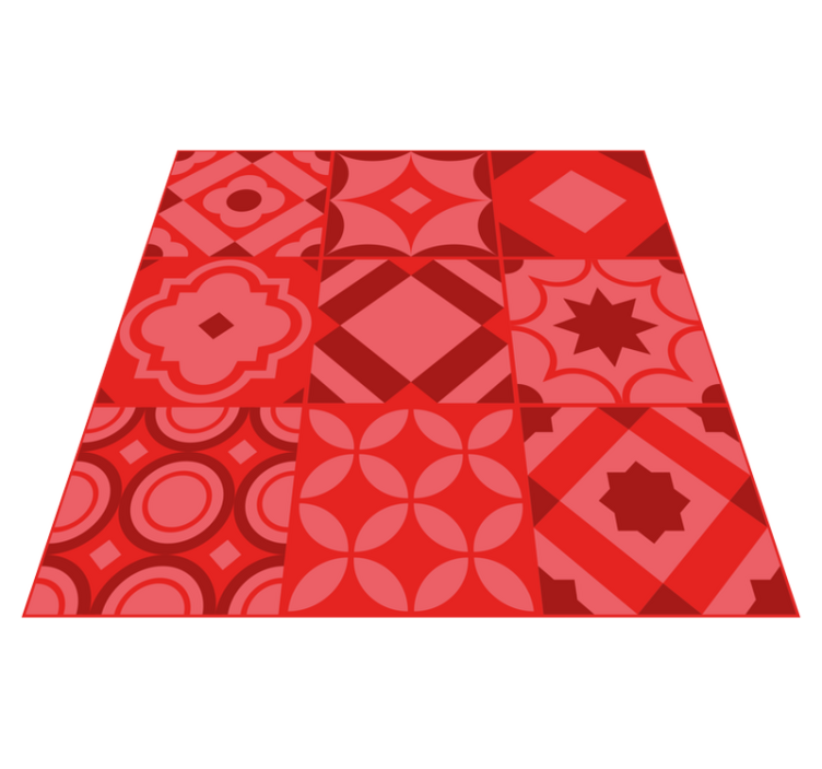 Tapis cuisine carreaux rouges - TenStickers