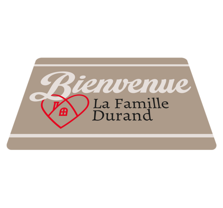 Tapis vinyle hall d'entrée bienvenue nom de famille - TenStickers