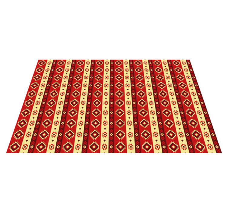 Tapis vinyle rouge motif ethnique - TenStickers
