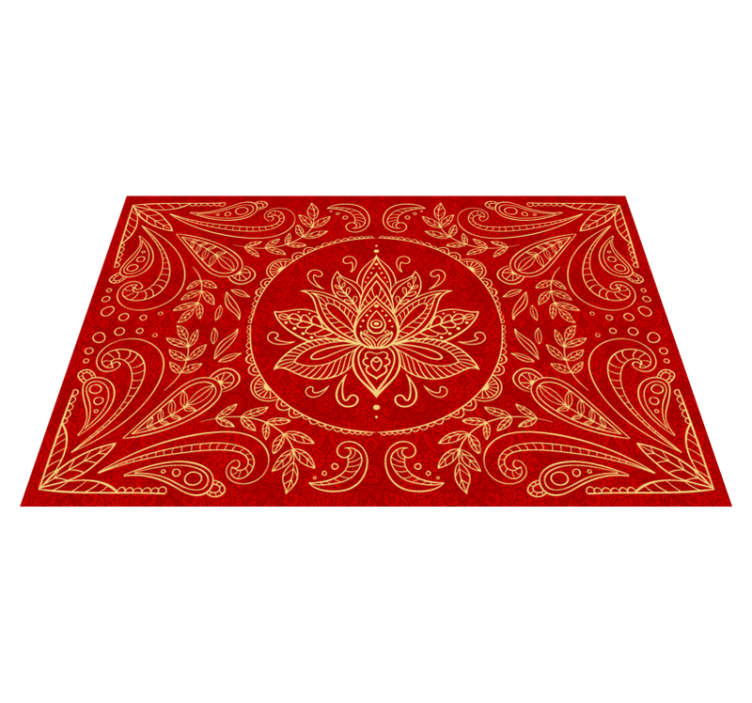 Tapis vinyle rouge conception de mandalas vintage - TenStickers