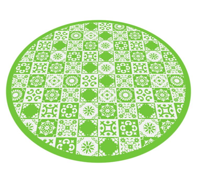 Tapis vinyle carreaux de ciment cercle mosaïque géométrique - TenStickers