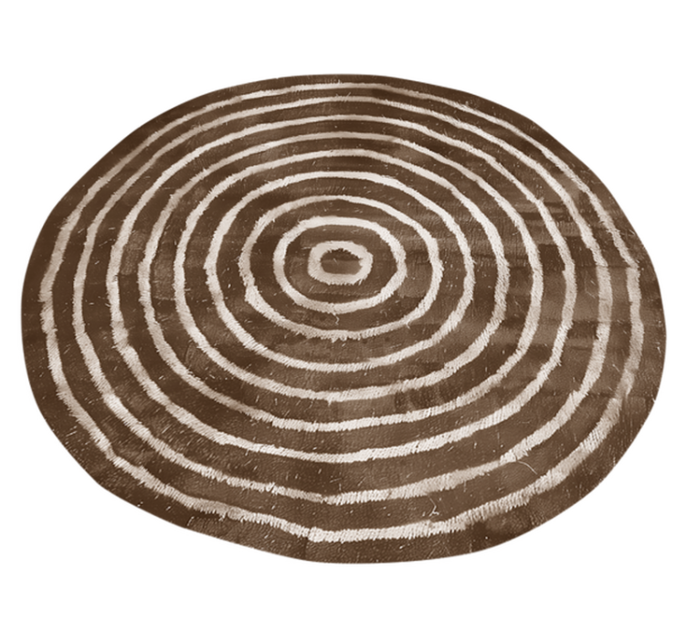 Tapis vinyle beige cercles concentriques - TenStickers