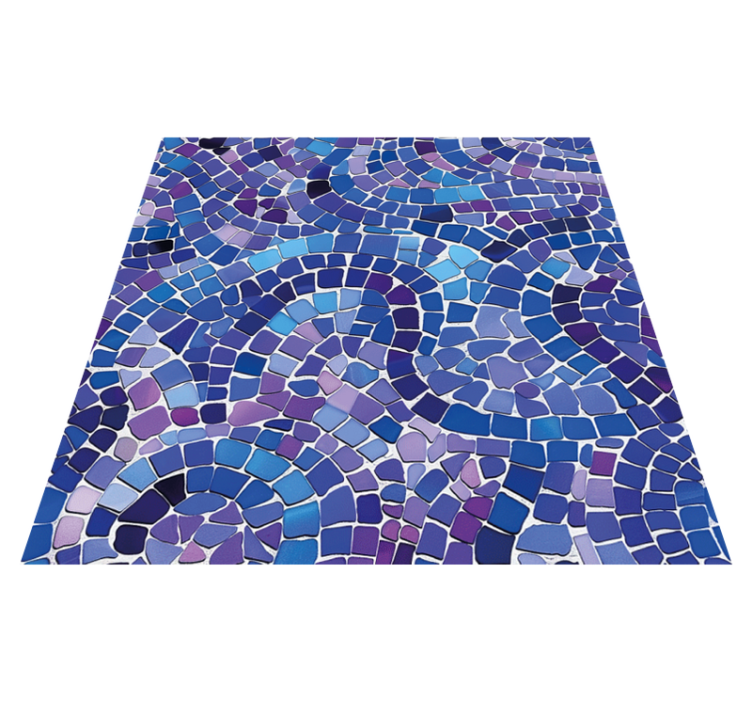 Tapis vinyle bleu effet mosaïque - TenStickers