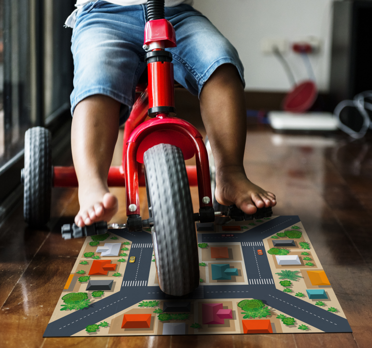 Tapis vinyle route paysage urbain - TenStickers