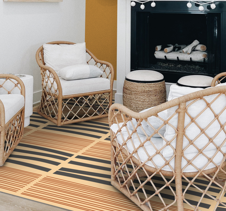 Tapis vinyle chambre élégance à rayures superposées - TenStickers