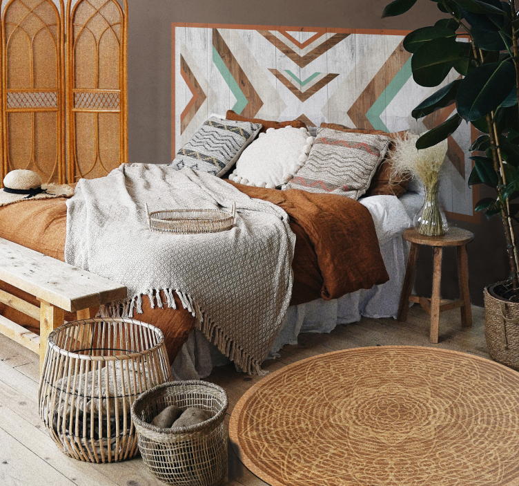 Tapis vinyle mandala motif marron élégant - TenStickers