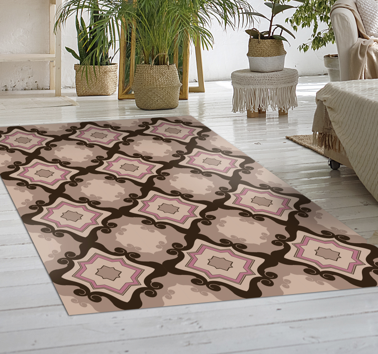 Tapis vinyle salon modèle de carreaux de mosaïque - TenStickers