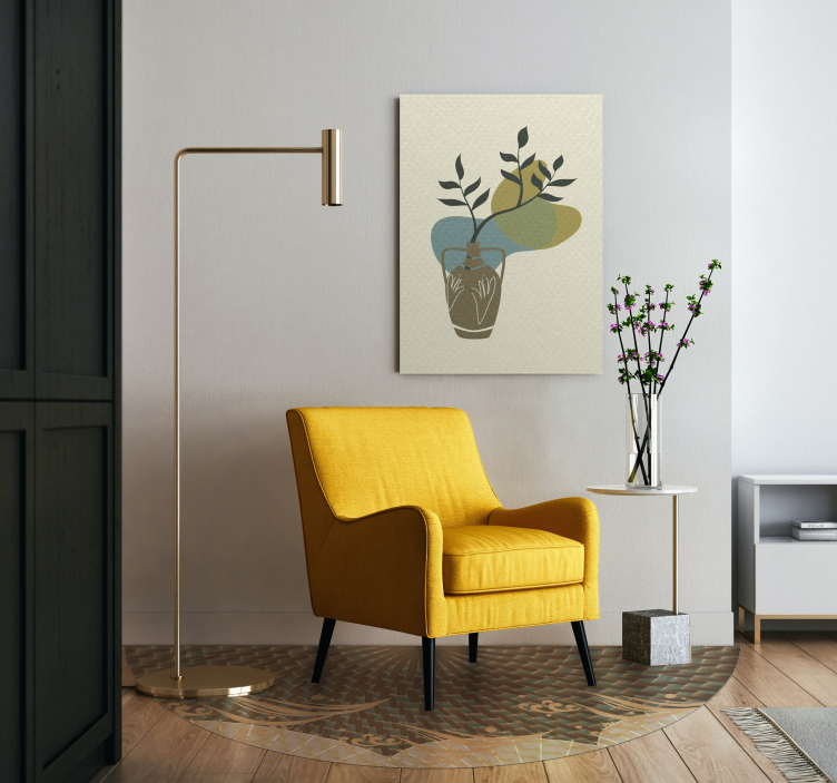 Tapis vinyle salon style texturé japandi - TenStickers