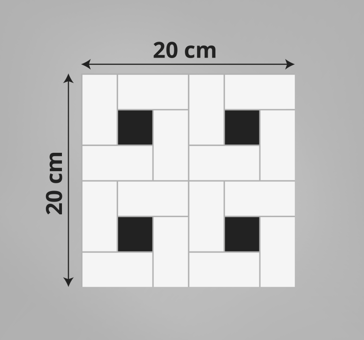 Tapis vinyle carreaux de ciment style de motif quadrillé - TenStickers