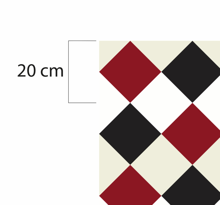 Tapis vinyle cuisine carreaux Losange rouge et noir - TenStickers