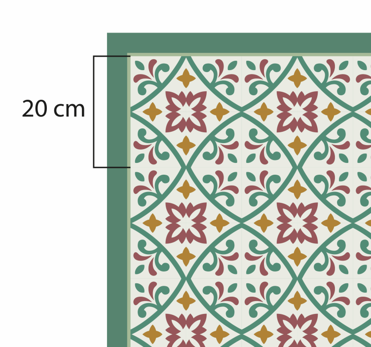 Tapis vinyle cuisine élégante mosaïque florale - TenStickers
