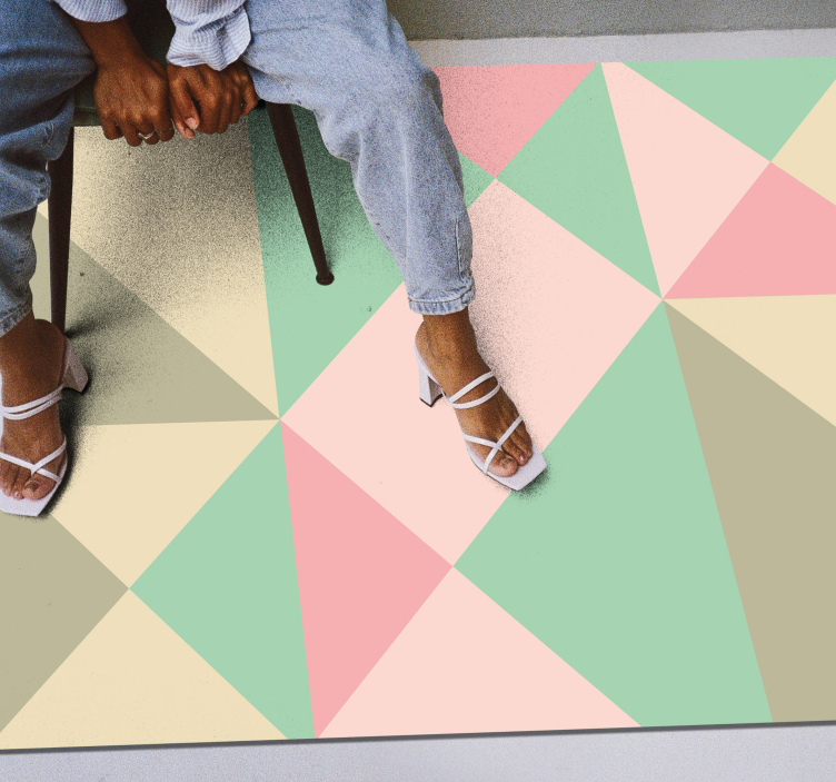 Tapis vinyle géométrique colorblock - TenStickers