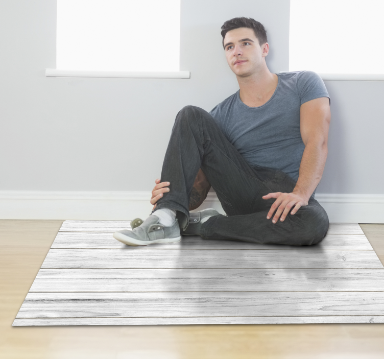 Tapis vinyle style bois blanc - TenStickers