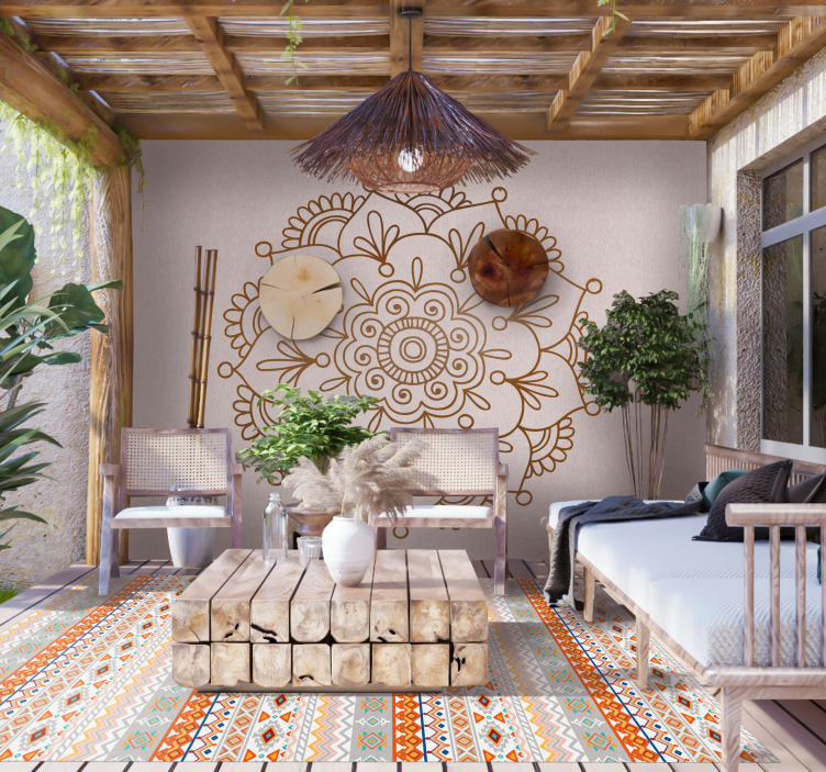 Tapis vinyle éthnique motif de style bohèmeMotif de style bohémie - TenStickers