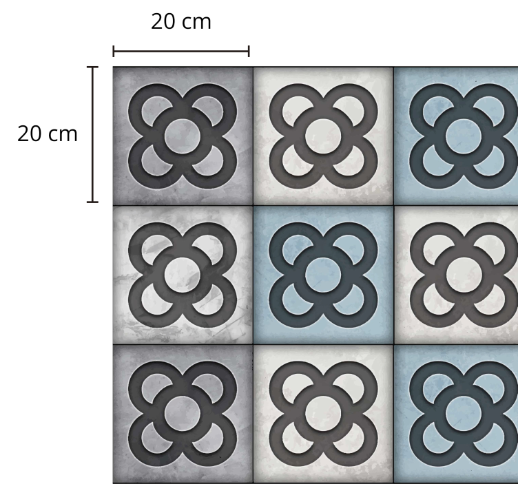 Tapis carreau de ciment vinyl motif de carreaux décoratifs - TenStickers