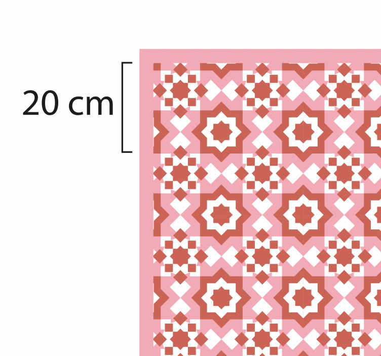 Tapis vinyle carreaux de ciment formes rouges - TenStickers