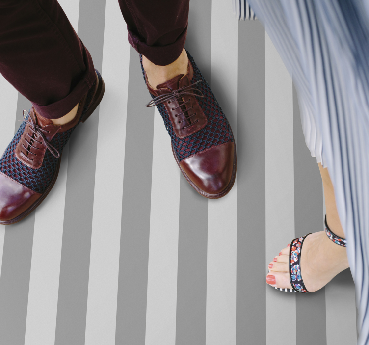 Tapis vinyle rayures jeu d'élégance grise - TenStickers