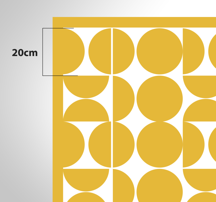 Tapis vinyle géométrique motif de cercle jaune - TenStickers