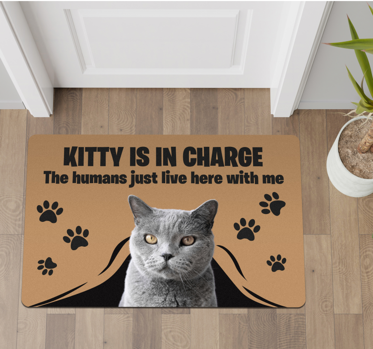 Tapis vinyle Animal photo et nom personnalisés - TenStickers