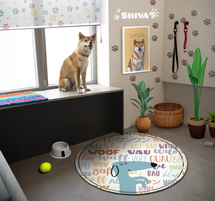 Tapis vinyle animal le aboiement du chien - TenStickers