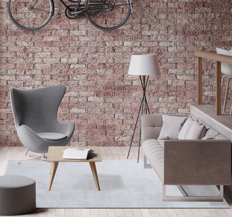 Tapis vinyle salon béton gris clair - TenStickers